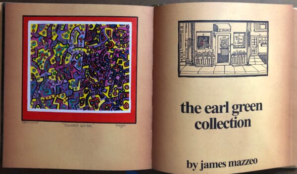 A book with an image of a colorful abstract painting.