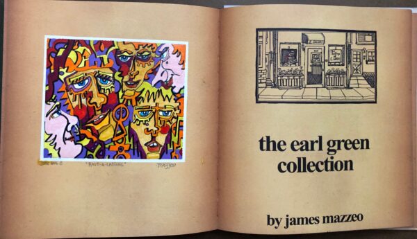 A book with an art work on the left page.