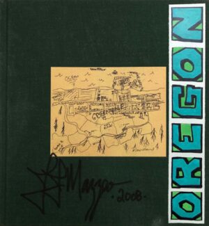 A book cover with a drawing of a field