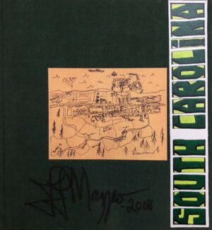 A book cover with a drawing of the state of south carolina.