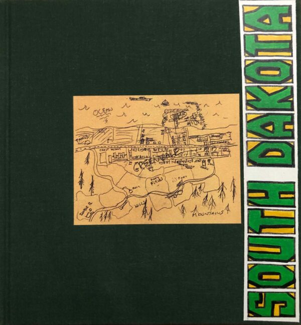 A book cover with a map of south dakota